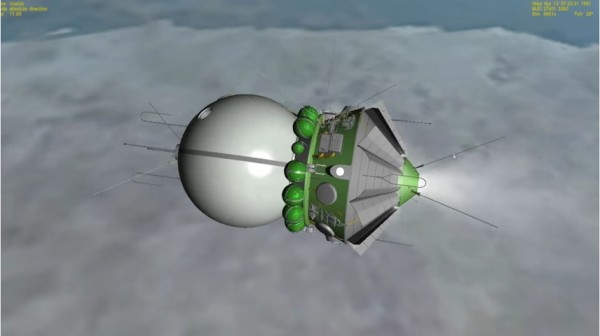 A 3-D simulator of Vostok-1 shown by Scott Manley on the video "Orbiter - Vostok 1 - First Ever Manned Spaceflight."