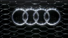 The company logo as seen in an Audi car