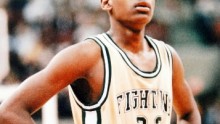 LeBron James playing for the Fighting Irish of St. Vincent-St. Mary High School
