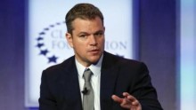 Actor and co-founder of Water.org Matt Damon speaks during the plenary session.