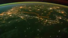 The orange perimeter in the photo shows the India-Pakistan border, snapped shot by an astronaut on board the ISS.