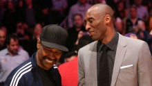 Kobe Bryant with Denzel Washington