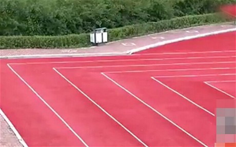 A rectangular track and field course was recently unveiled in the province of Heilongjiang, China