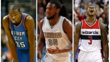 NBA Trade Rumors (from L to R): Kevin Durant, Kenneth Faried, and Bradley Beal.