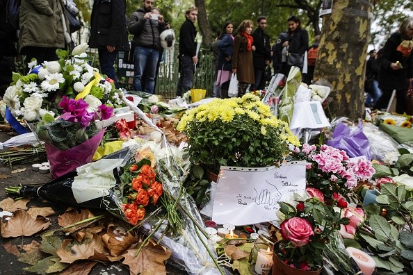 Paris Attacks Memorial in Front of Bataclan