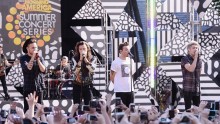 One Direction performs live outdoors
