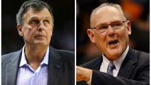 Kevin McHale (L) and George Karl