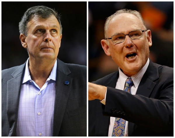 Kevin McHale (L) and George Karl