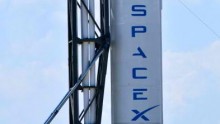  SpaceX rocket Falcon 9 sits on Pad 40 of the Cape Canaveral Air Force Station in Titusville, Florida.