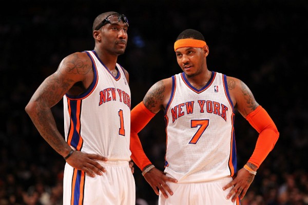 Amar'e Stoudemire (L) and Carmelo Anthony