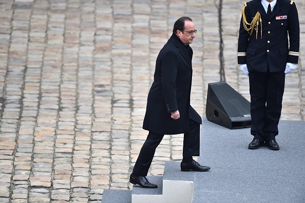 President Francois Hollande attending National Tribute to The Victims of The Paris Terrorist Attacks At Les Invalides In Paris