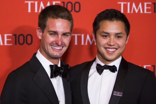 Honorees and Founders of Snapchat Evan Spiegel (L) and Bobby Murphy
