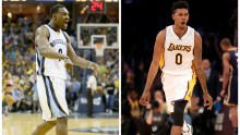 Memphis Grizzlies' Tony Allen (L) and Los Angeles Lakers' Nick Young