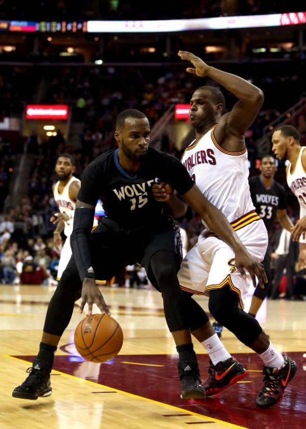 Minnesota Timberwolves small forward Shabazz Muhammad posts up against Dion Waiters in this file photo