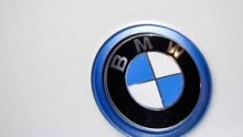 A BMW emblem is pictured at the 2015 New York International Auto Show in New York.