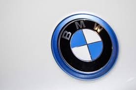 A BMW emblem is pictured at the 2015 New York International Auto Show in New York.