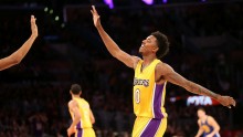 Los Angeles Lakers small forward Nick Young (#0)