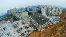 Aerial view of the tragic landslide that hit Shenzhen, China