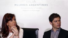 Argentina's President Cristina Fernandez de Kirchner and Economy Minister Axel Kicillof