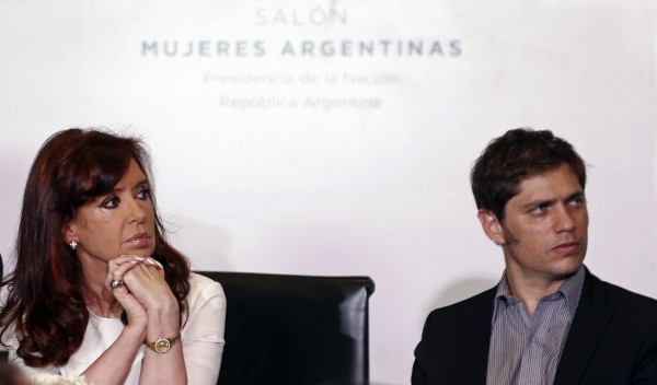 Argentina's President Cristina Fernandez de Kirchner and Economy Minister Axel Kicillof