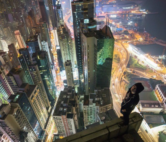 Vadim Makhorov On Top of Hong Kong Skyscraper 