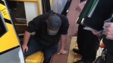 Perth man stuck in train platform