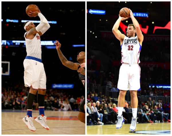NBA Trade Rumors: New York Knicks' Carmelo Anthony (L) and Los Angeles Clippers' Blake Griffin