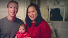 Mark Zuckerberg together with his wife Priscilla Chan and daughter Max