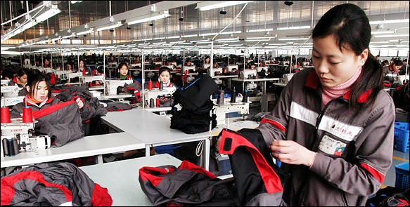 Clothing factories like this one in the province of Jiangsu are fueling China's big surge in textile exports.
