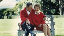 Former US President Ronald Reagan and his first lady, Nancy Reagan