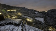 Snow is seen in Pinglin during a snowfall on Jan. 25, 2016 in New Taipei City, Taiwan. Local media reported at least 85 people died, mostly hypothermia and cardiovascular disease, in Taiwan following a sudden drop in temperature over the weekend. (Photo: 