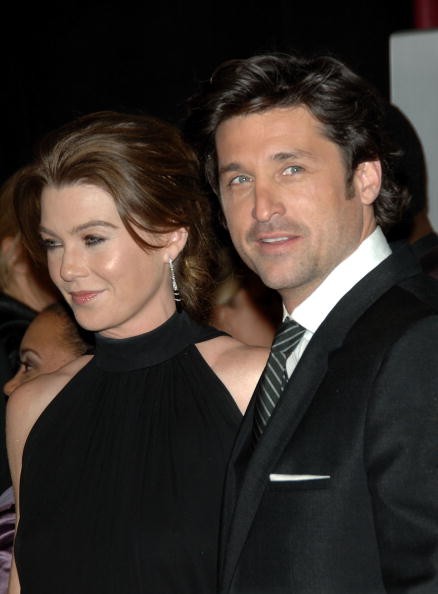 Ellen Pompeo and Patrick Dempsey, pose in the press room during the 33rd Annual People's Choice Awards held at the Shrine Auditorium on Jan. 9, 2007 in Los Angeles, California. (Photo: Stephen Shugerman/Getty Images)