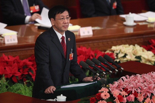  Cao Jianming, President of the Supreme People's Procuratorate, delivers his speech during the fourth plenary meeting of the National People's Congress (NPC) at The Great Hall Of The People on March 11, 2012 in Beijing, China. (Photo: Feng Li/Getty Images