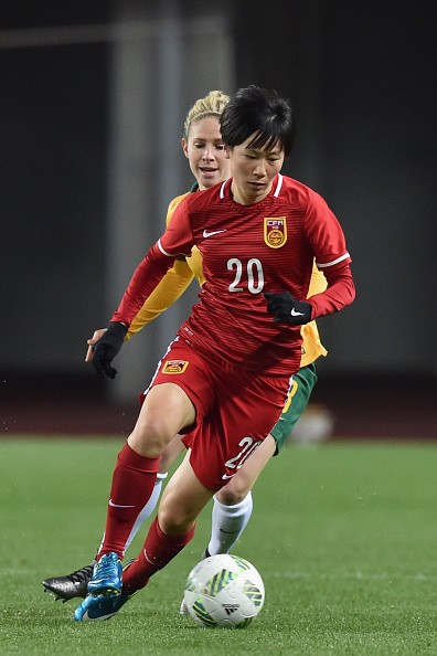 hang Rui of China in action during the AFC Women's Olympic Final Qualification Round match between Australia and China at Yanmar Stadium Nagai on March 9, 2016 in Osaka, Japan. (Photo: Atsushi Tomura/Getty Images)