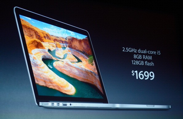 The price of a new 13-inch MacBook Pro is dirplayed during an Apple special event at the historic California Theater on Oct. 23, 2012 in San Jose, California. (Photo: Kevork Djansezian/Getty Images)