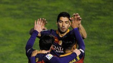 Barcelona's Big Three (from L to R) Lionel Messi, Luis Suárez, and Neymar