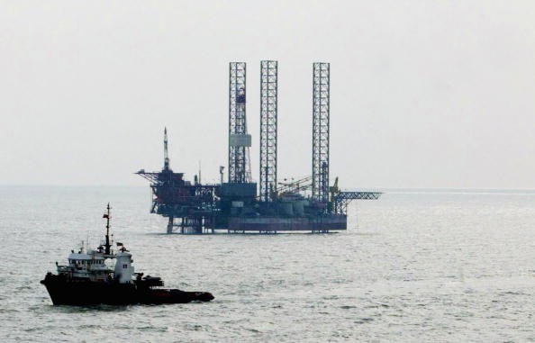 China National Offshore Oil Corporation's (CNOOC) oil rig is seen in China's Bohai Sea.