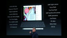 Apple senior vice president of worldwide marketing Phil Schiller announces the new 9.7' iPad pro during an Apple special event at the Apple headquarters on March 21, 2016 in Cupertino, California. There was no mention, though, of MacBook Pro. (Photo: Just