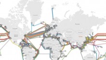 World submarine cable map