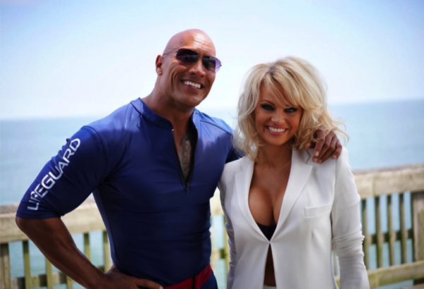 Dwayne Johnson and Pamela Anderson