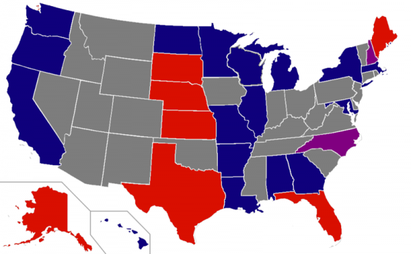 Map of Female Senators in the United States