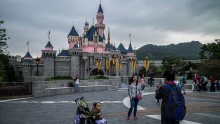 Chinese visitors traveled through Shanghai Disneyland resort station just to get a glimpse of Disneytown.