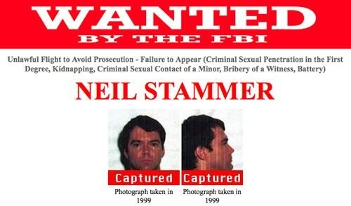 Wanted poster for Neil Stammer
