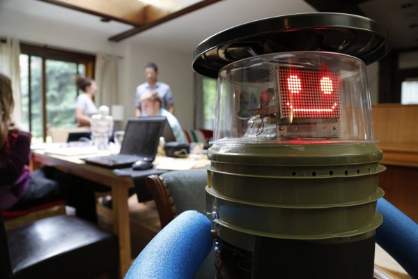 HitchBOT at the home of its creators