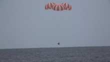 Dragon recovery team on site after nominal splashdown in Pacific.