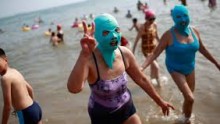 'Face-kini' have become a beach sensation