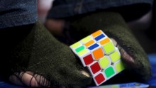 Cubimorph is a Rubix Cube-like prototype interactive mobile device that has OLED touchscreens on each of its six faces.
