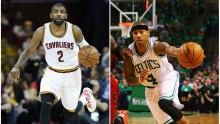 Kyrie Irving (L) and Isaiah Thomas