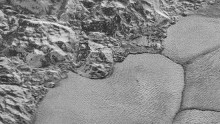 This mosaic strip – extending across the hemisphere that faced the New Horizons spacecraft as it flew past Pluto on July 14, 2015 – now includes all of the highest-resolution images taken by the NASA probe
