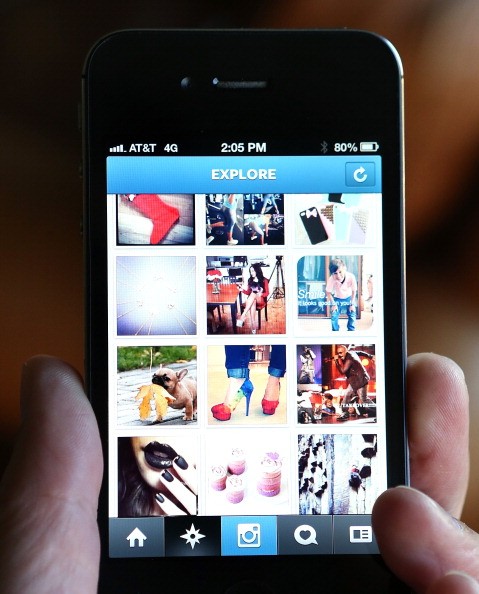 An Instagram news feed is displayed on an Apple iPhone on December 18, 2012 in Fairfax, California. 